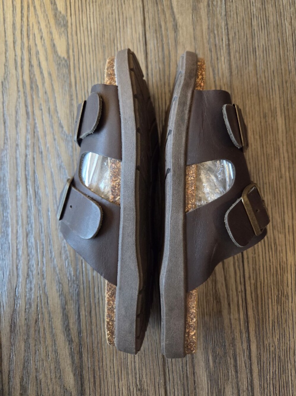 Bos. & Co. Men's Double-Buckle Brown Slide Sandals - Picture 4 of 6
